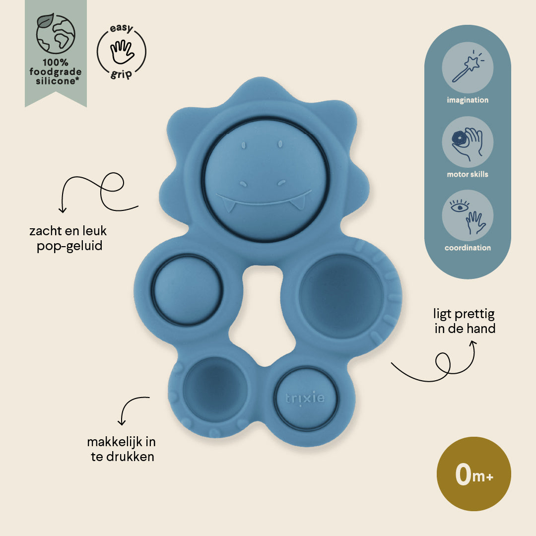 Trixie Baby Jouets sensoriels Mr. Triceratops pop-it en silicone