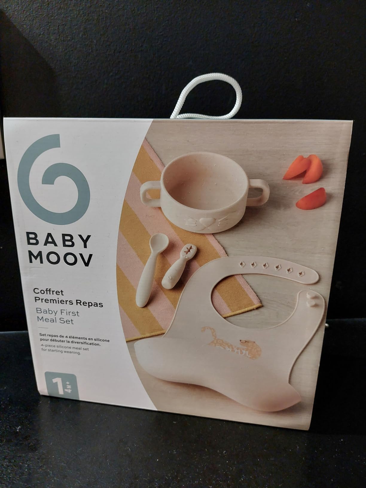 Babymoov coffret premiers repas bébé en silicone Mini Roar beige