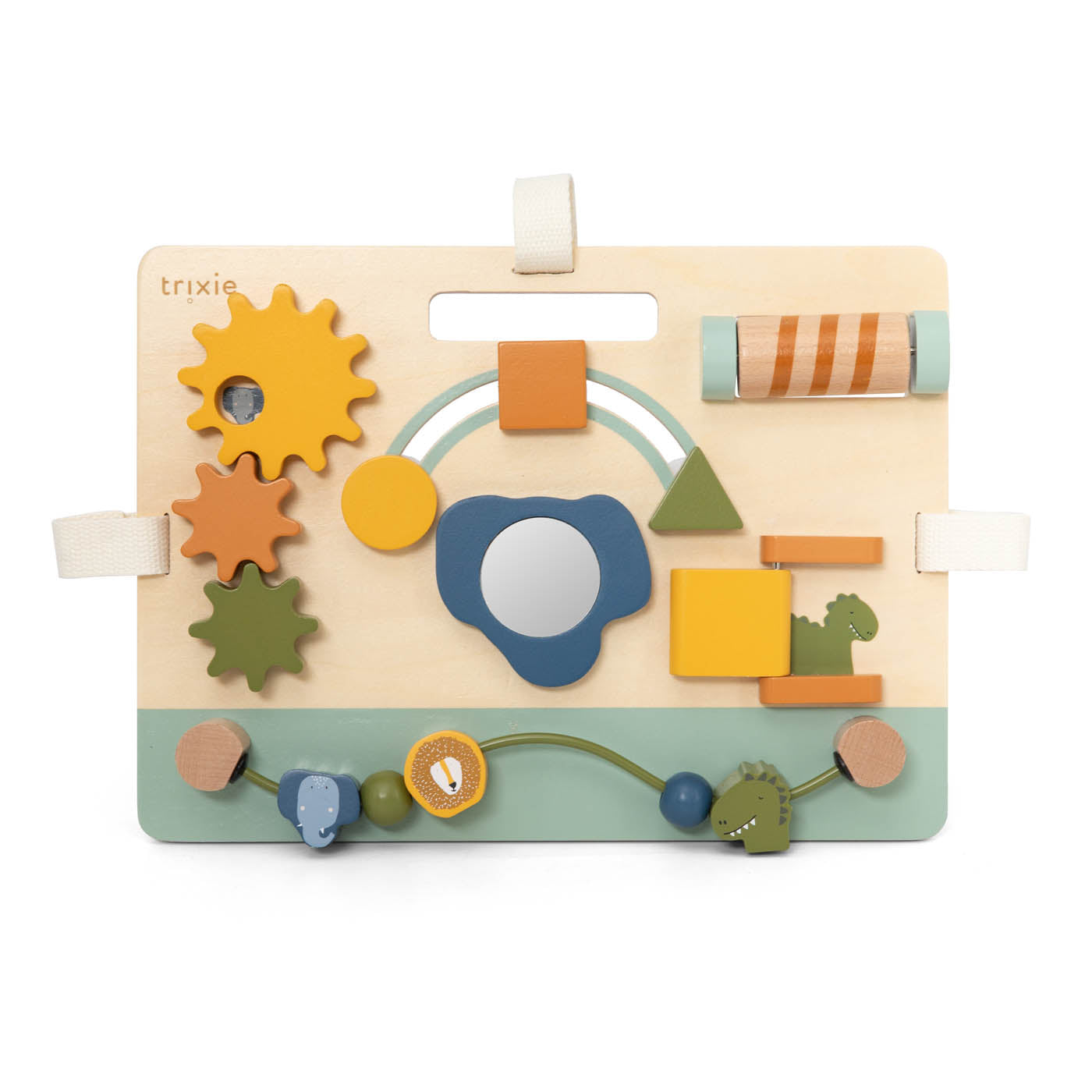 Trixie Baby Jouets d'activités Panneau d'activités en bois Mrs. Elephant