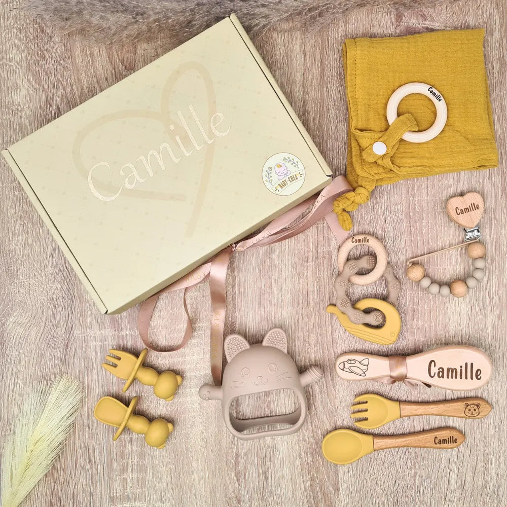 Baby-Crea Coffret naissance personnalisé Cadeau de naissance original et utile vert