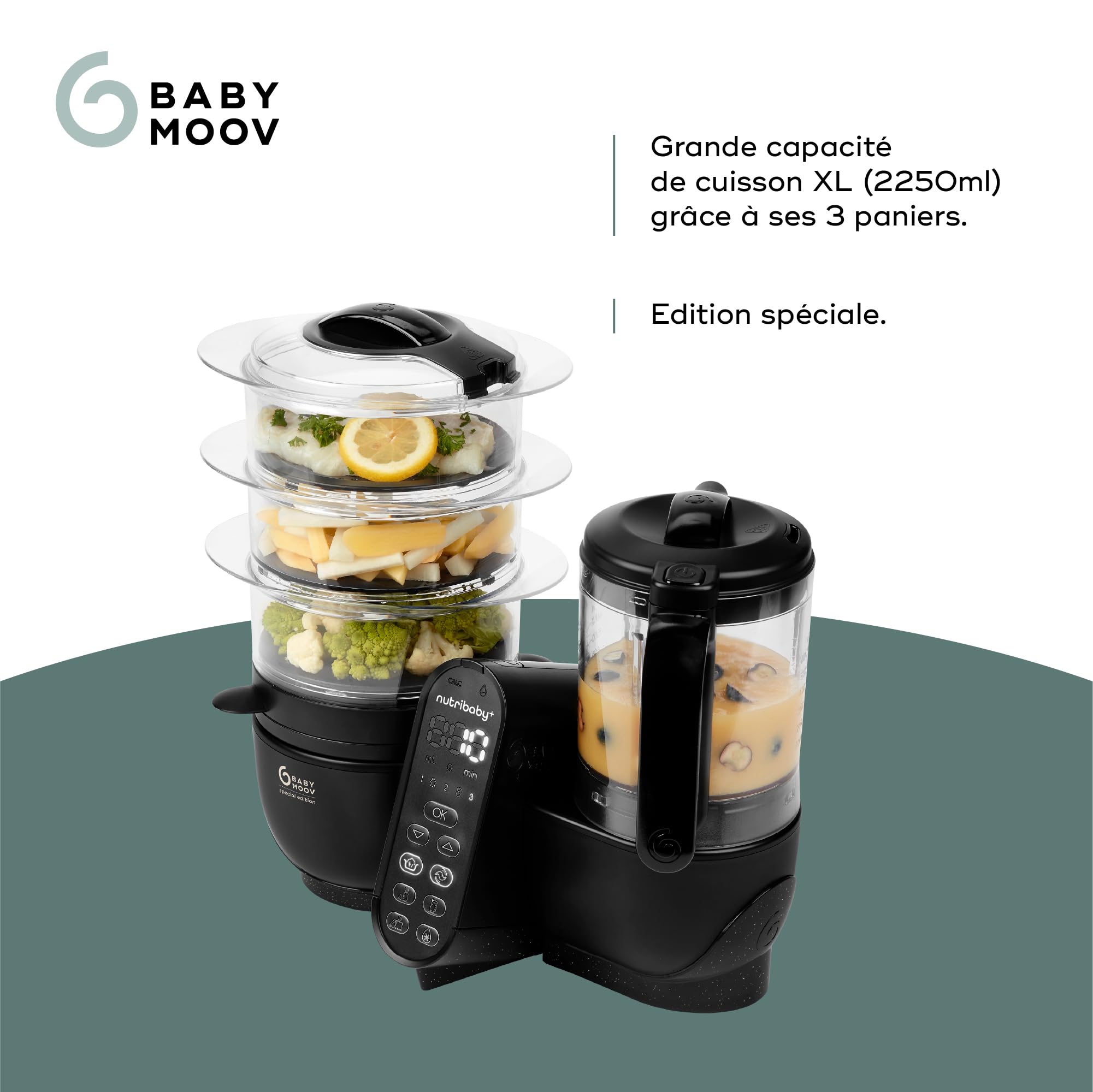 Babymoov Nutribaby(+) XL robot cuiseur bébé 2,9 L noir vapeur