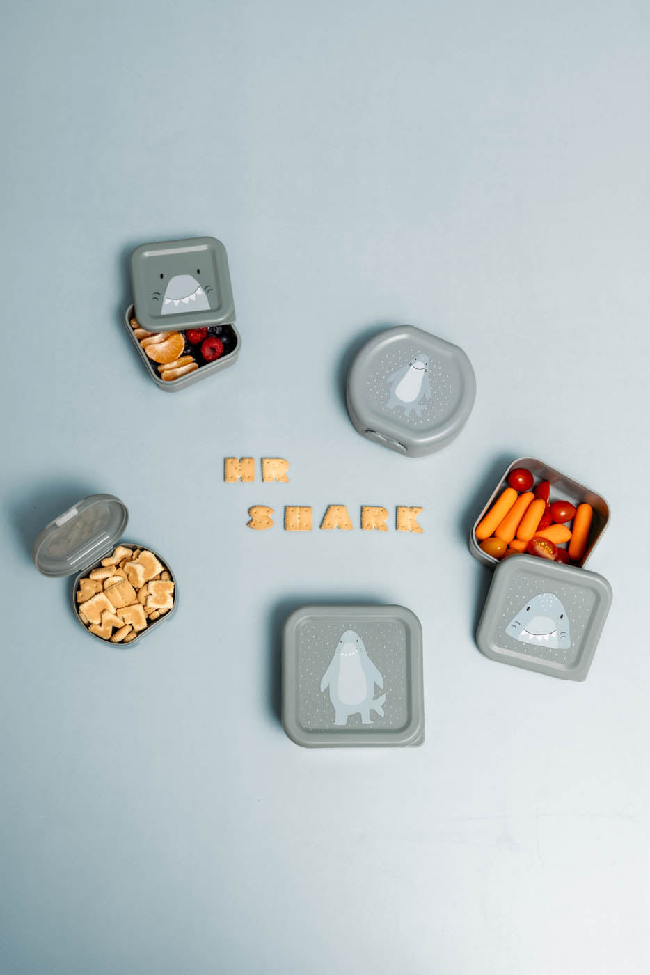 Trixie Baby Boîtes à goûter et boîtes repas Mr. Shark 3 boîtes