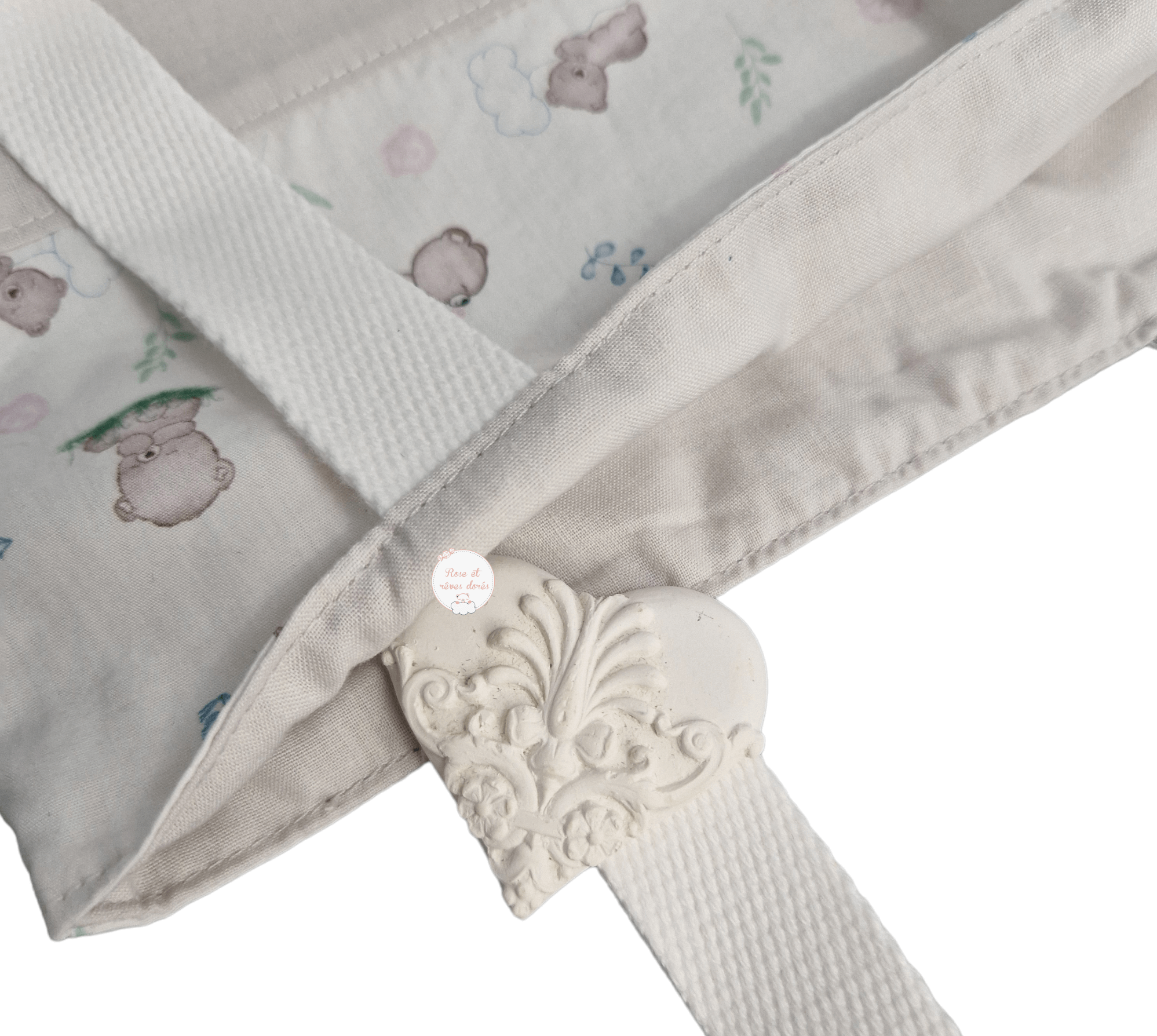 Rose et rêves dorés Sacs divers p’tit tote bag réversible Intemporels orsi roses