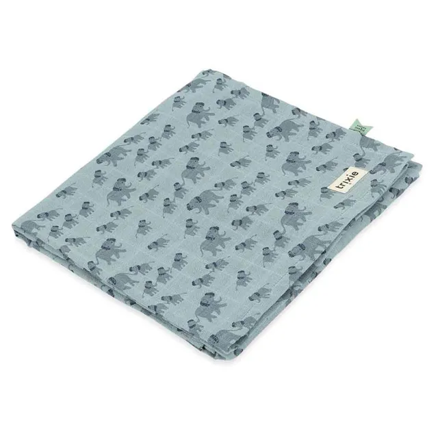 Trixie Baby Langes en mousseline 110 x 110 cm Enchanting Elephant coton bio