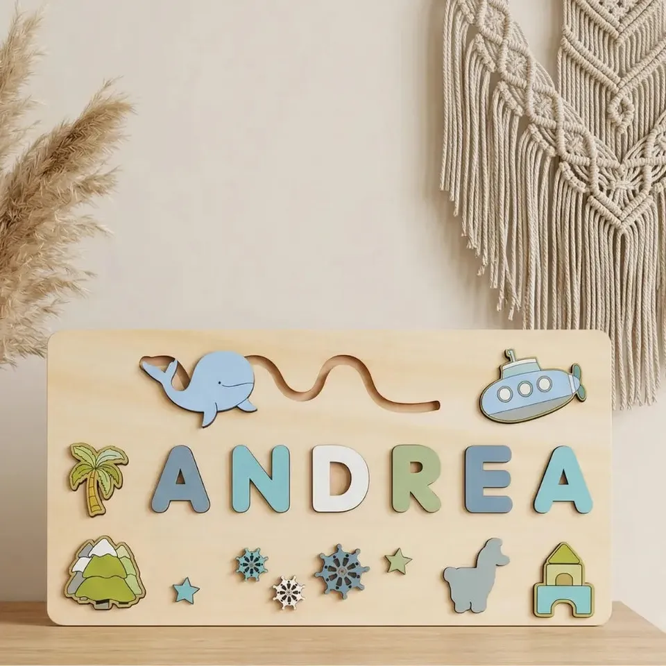 Baby-Crea Puzzle bébé en bois personnalisé Puzzle Bébé 1 An