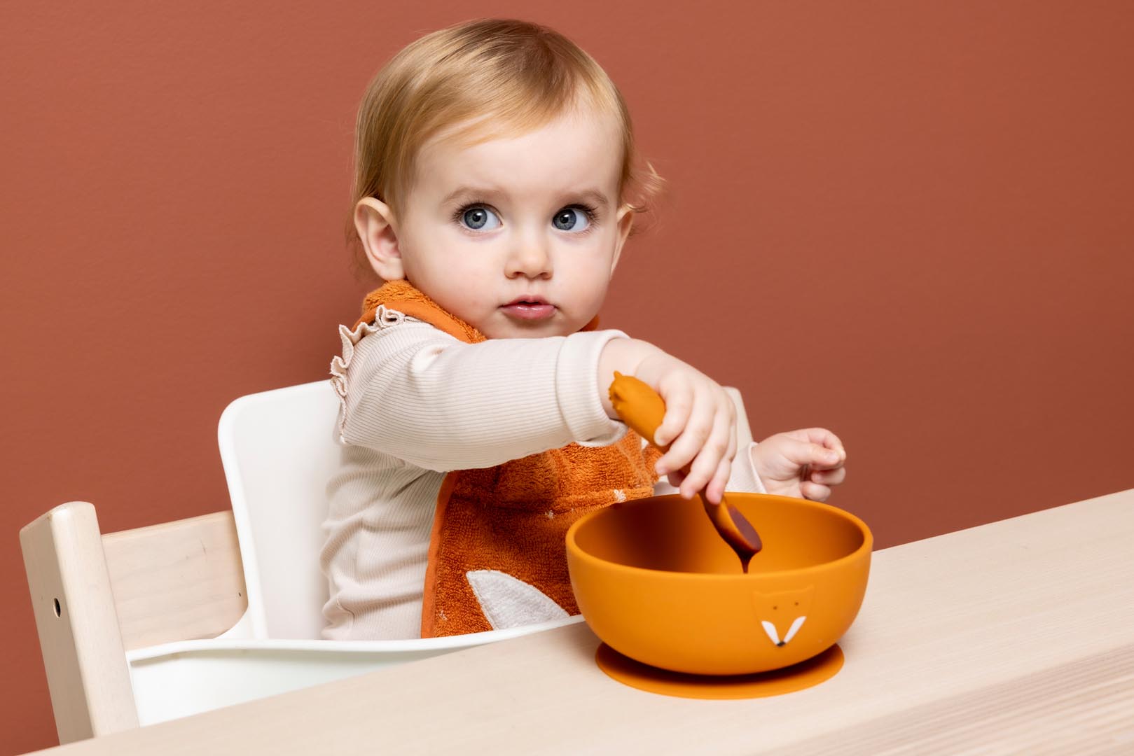 Trixie Baby Couverts Mr. Fox premières cuillères bébé lot de 2 silicone
