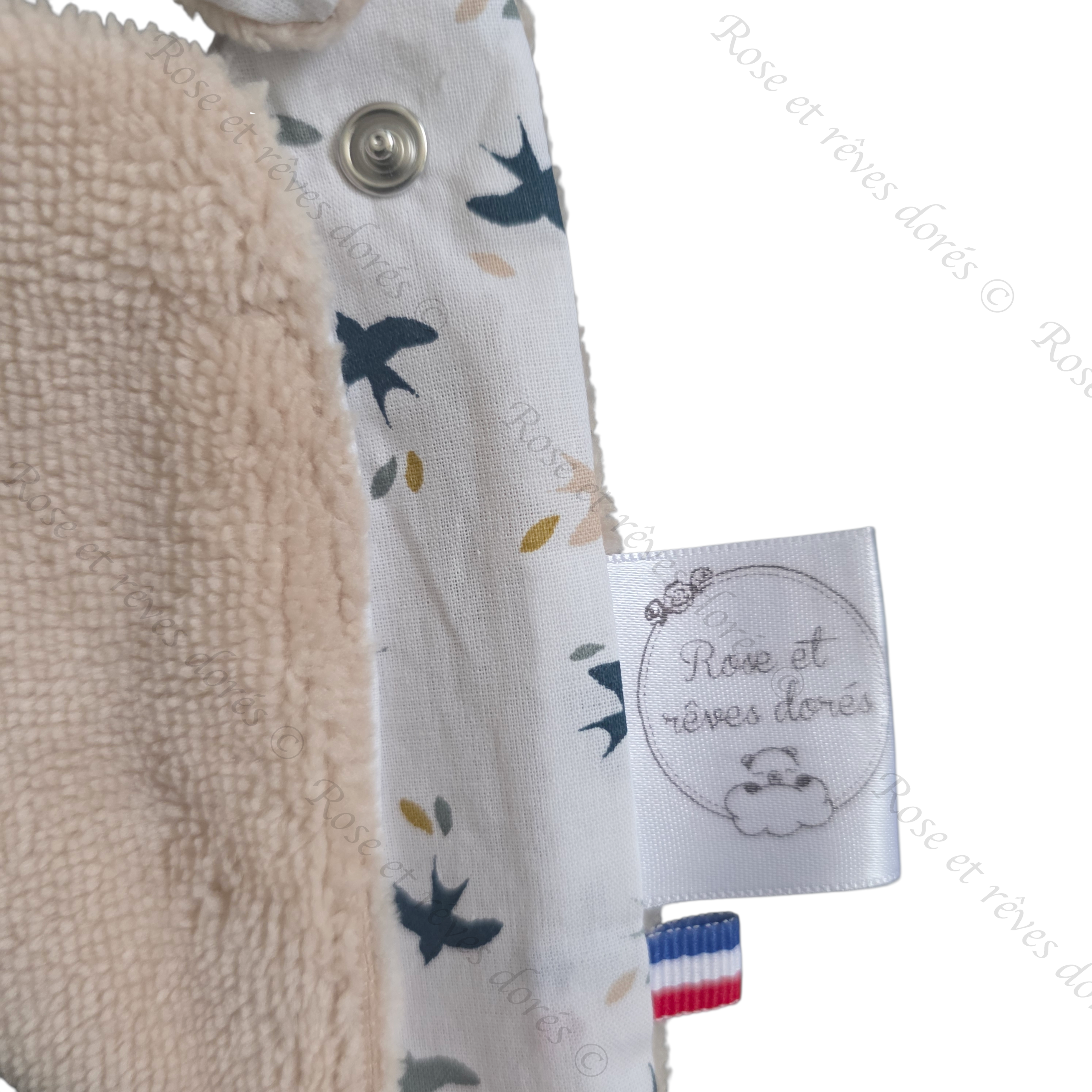 Rose et rêves dorés Bavoirs petites hirondelles bavoir bébé absorbant