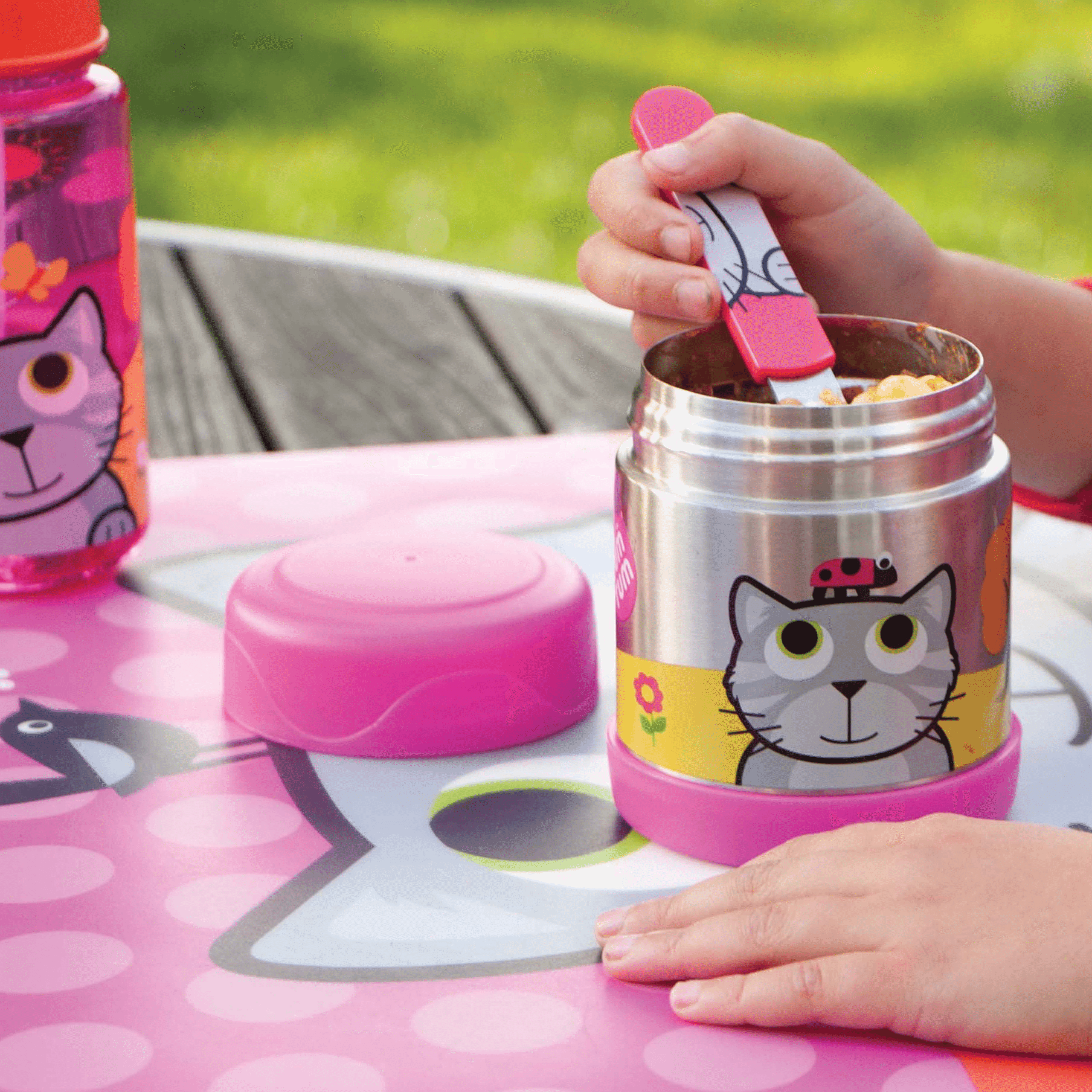 Tum Tum Cutlery Easy Scoop Toddler Cutlery couverts enfant Bluebell the Cat avec étui
