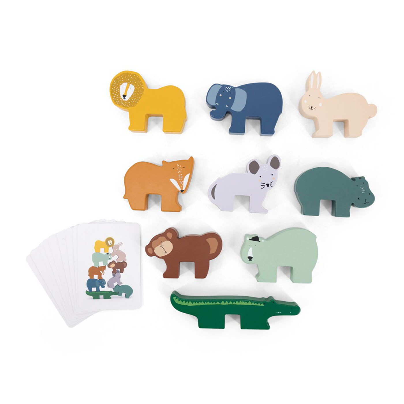 Trixie Baby Jeu d’empilage d’animaux en bois FSC