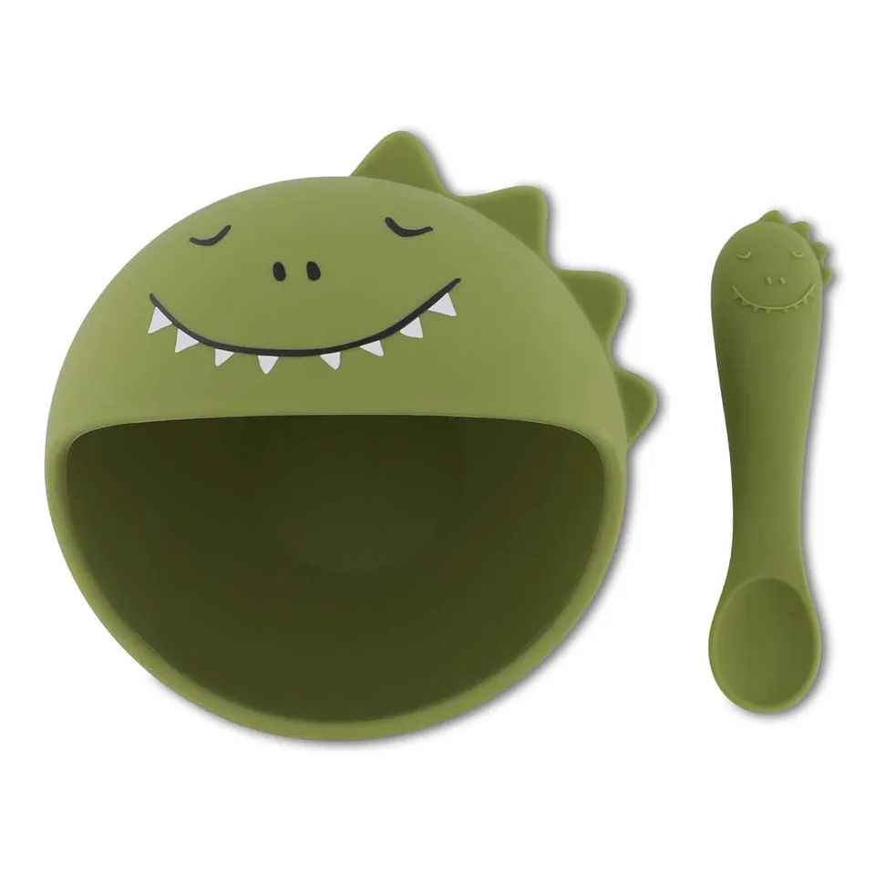Trixie Baby Sets de repas Premier set repas bébé Mr. Dino en silicone