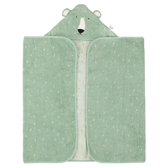 Trixie Baby Capes de bain Cape de bain 70x130cm Mr. Polar Bear coton bio