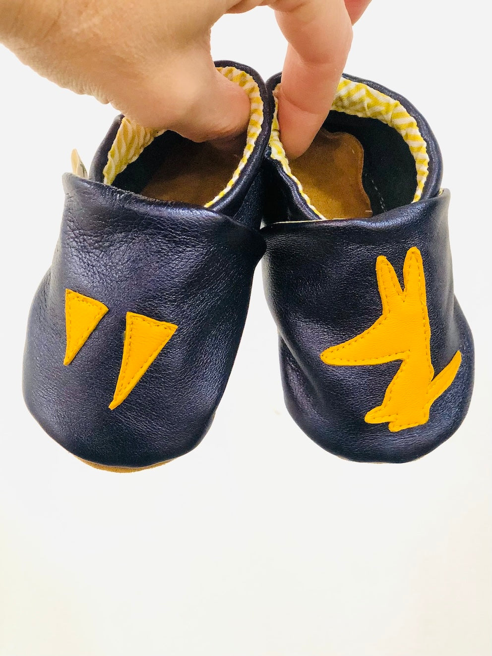 PIOLOU Les Chaussons en cuir chaussons bébé bleu métallisé 6-12 mois antidérapants