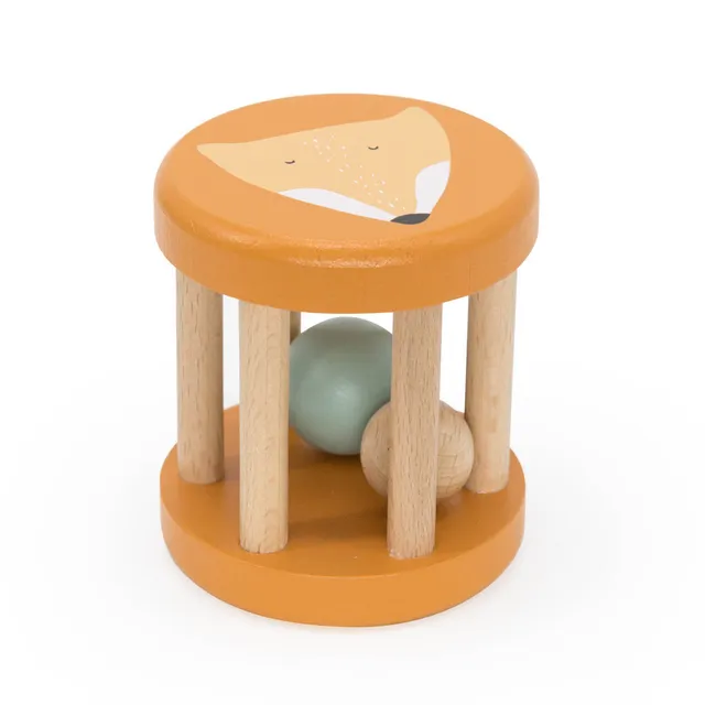 Trixie Baby Premiers jouets Hochet roulant en bois Mr. Fox