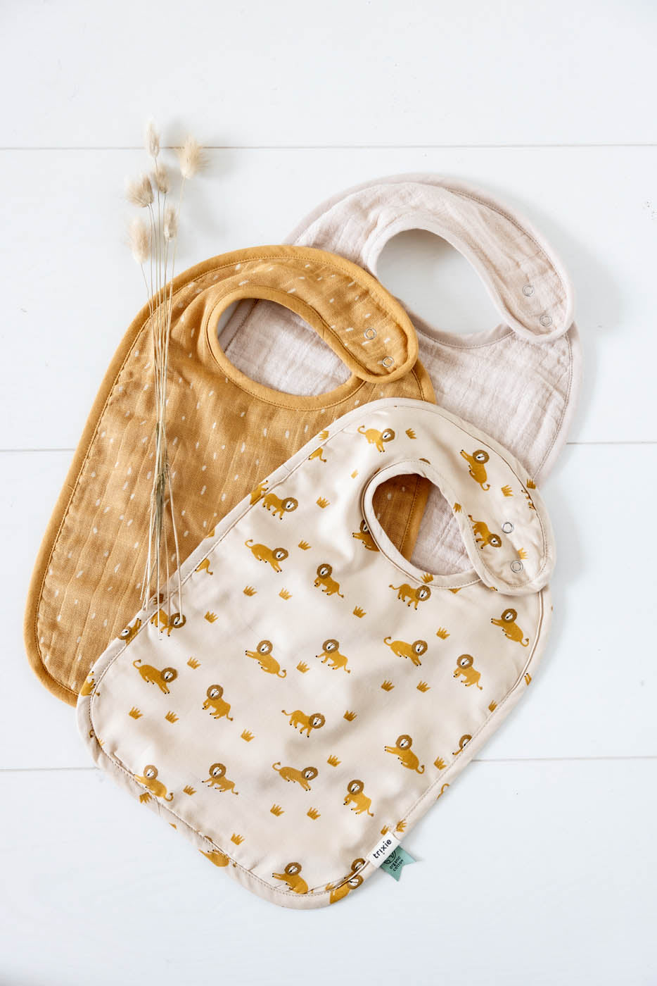 Trixie Baby Bavoirs Bavoir 3-pack mix Lively Lion lot de 3 absorbants