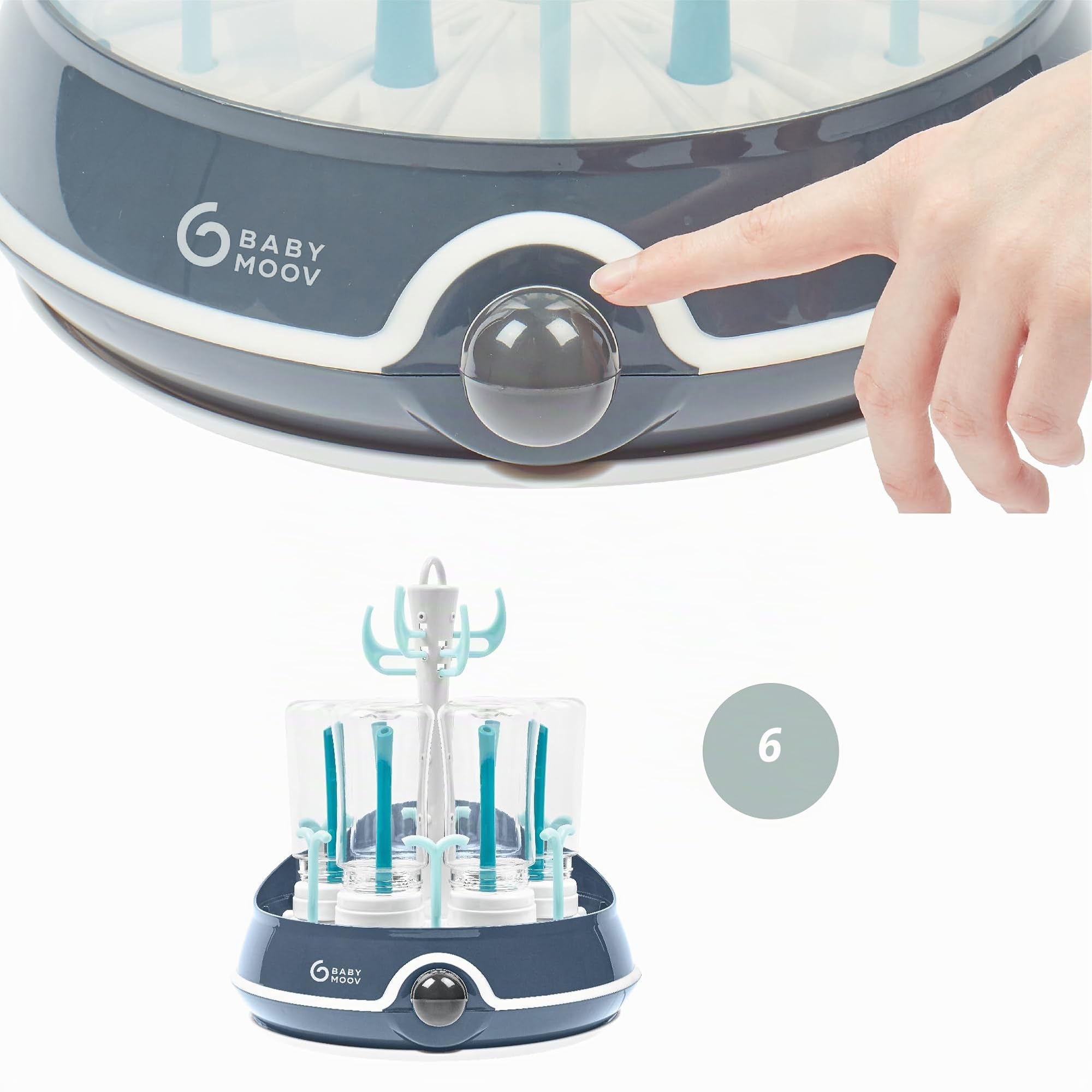 Babymoov Turbo Steam Plus stérilisateur vapeur 2 en 1 pour biberons