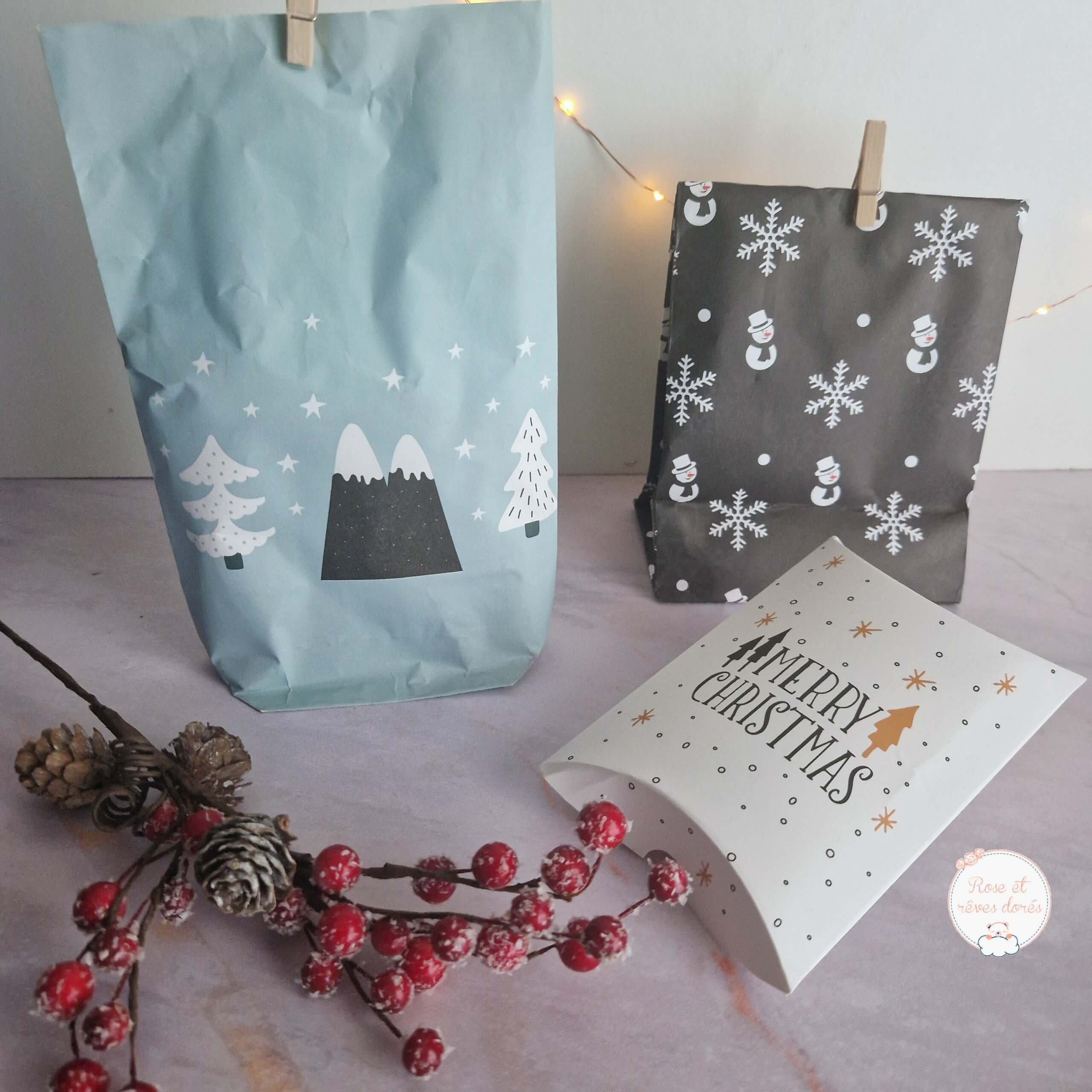 Rose et rêves dorés Noël Pochettes surprises pochette surprise
