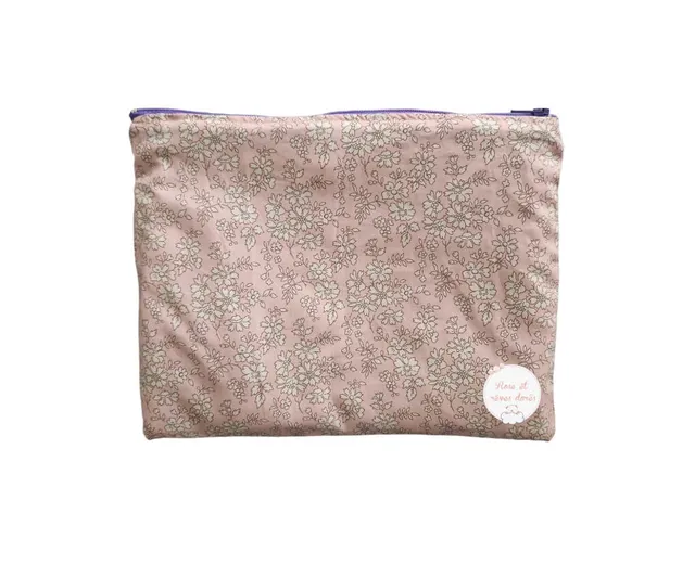 Rose et rêves dorés Pochettes et trousses diverses Pochette tendresse Liberty 24,5 x 19 cm
