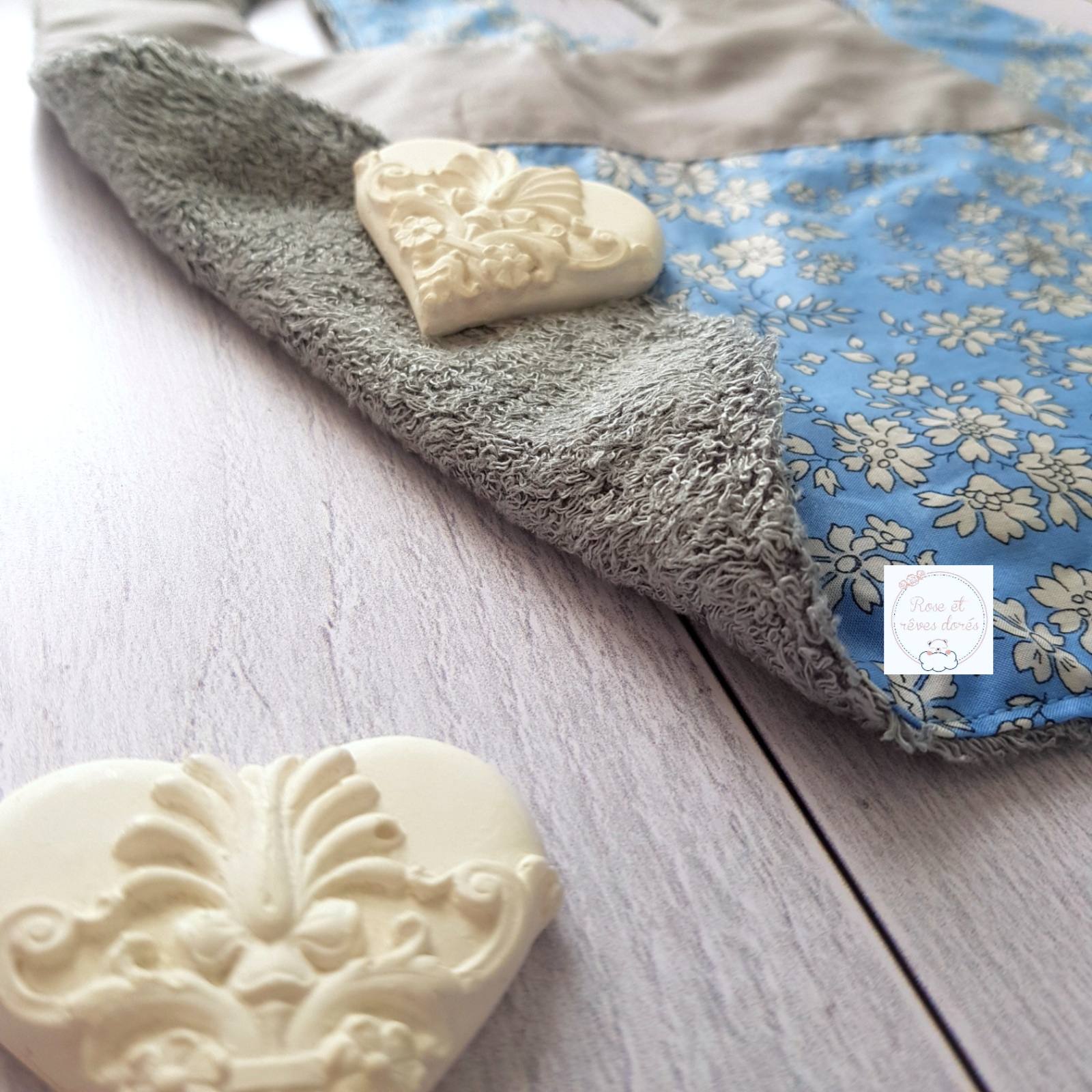Rose et rêves dorés Bavoirs Duo de bavoirs pour bébé collection Macaron coton et bambou