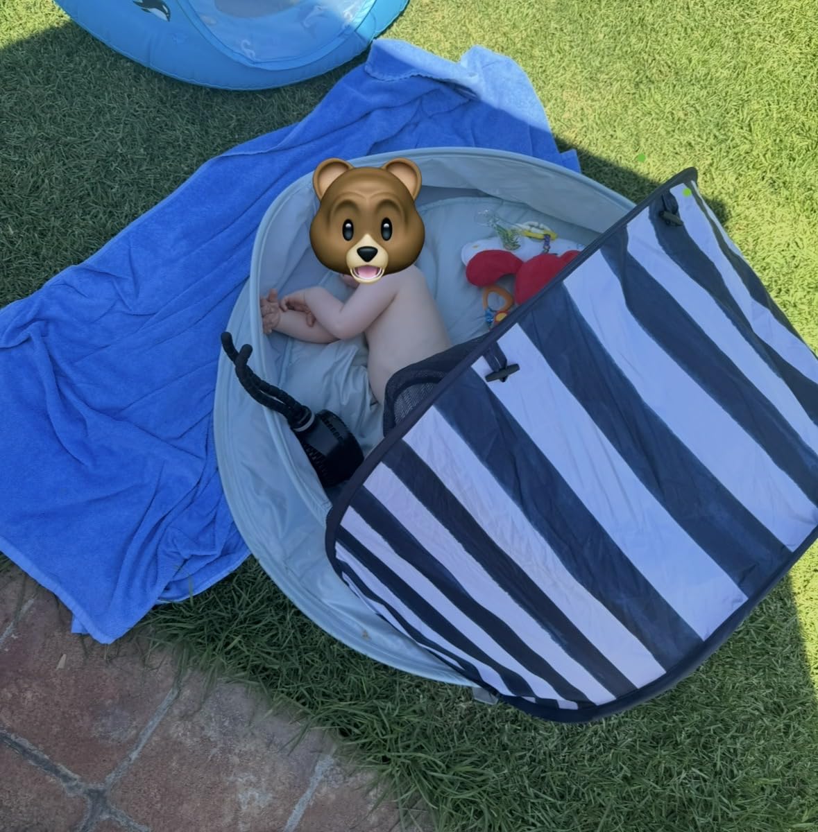Babymoov Aquani Provence aire de jeux bébé 3 en 1 Marinière anti-UV