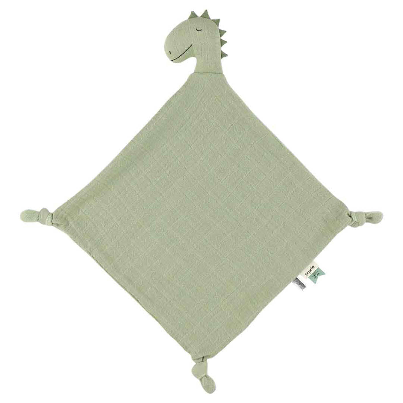 Trixie Baby Premiers jouets Doudou Bliss Sage Mr. Dino mousseline
