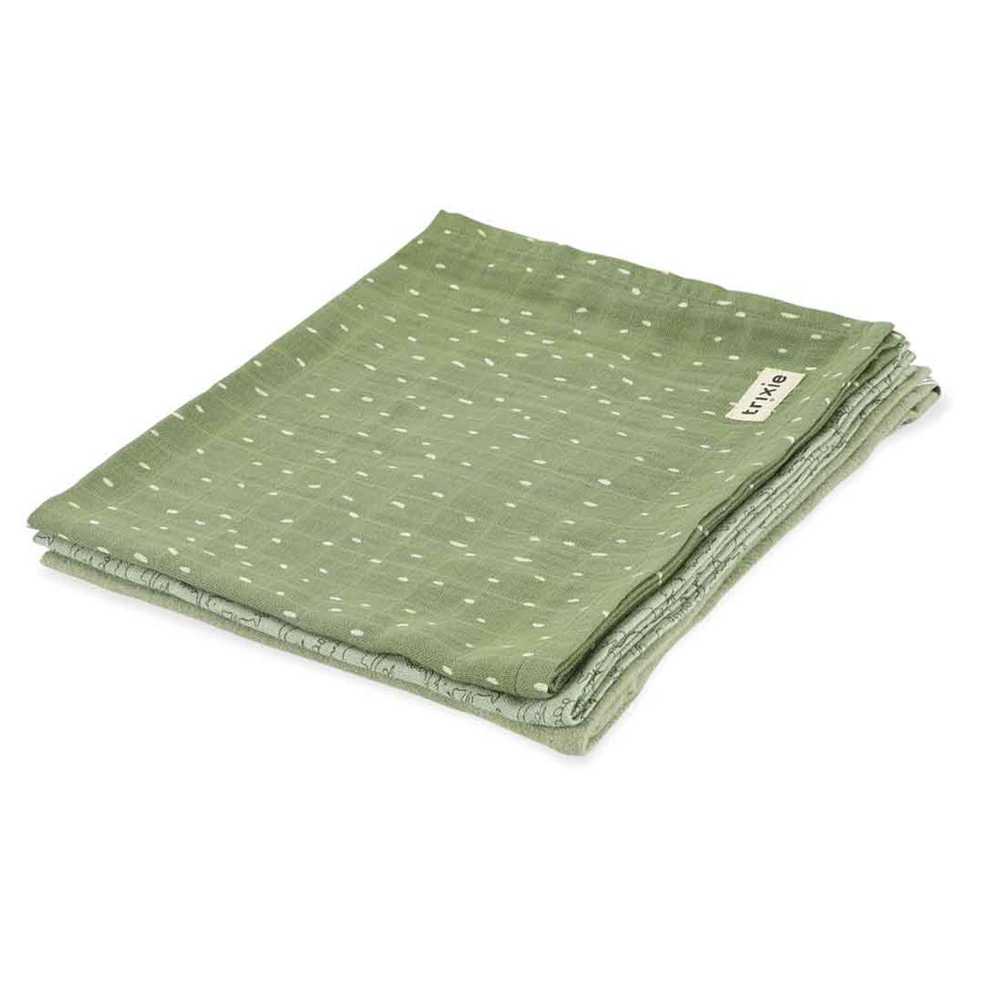 Trixie Baby Langes en mousseline Daring Dino 3 pièces 55 x 55 cm coton bio