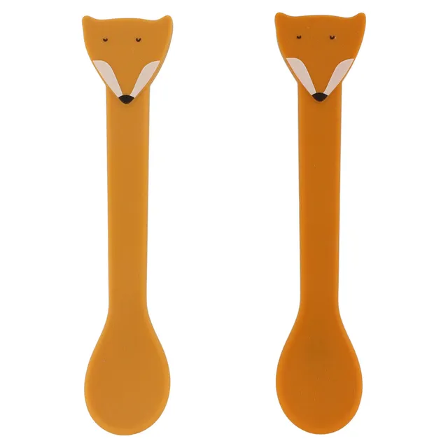 Trixie Baby Couverts Cuillère silicone 2-pack Mr. Fox inox