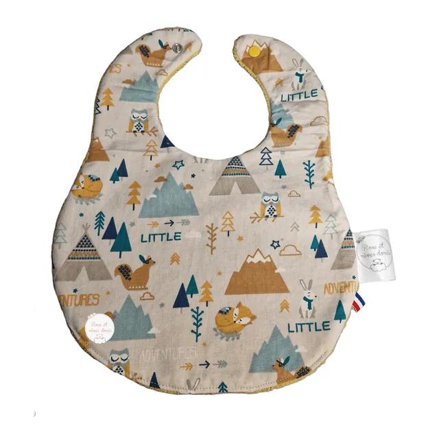Rose et rêves dorés Bavoirs tipis et animaux bavoir coton bambou