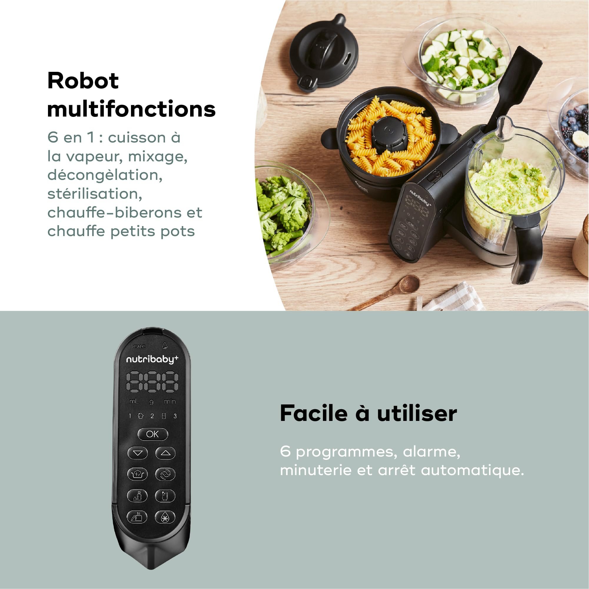 Babymoov Nutribaby(+) XL robot cuiseur bébé 2,9 L noir vapeur