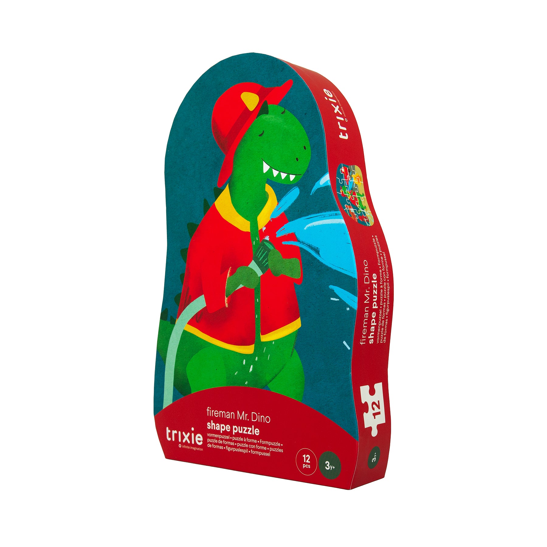 Trixie Baby Jeux, puzzles & livres Puzzle à forme Pompier Mr. Dino 12 pièces