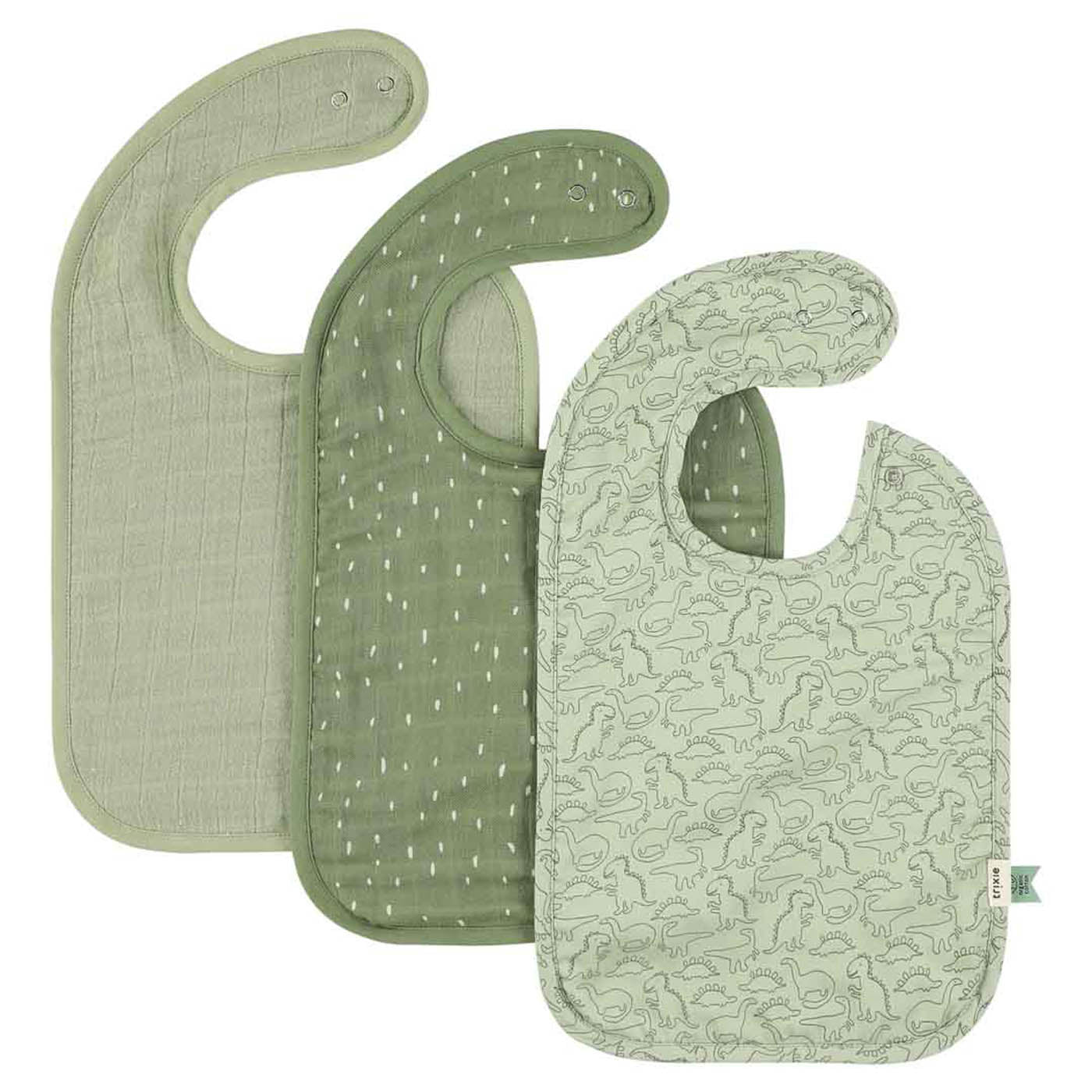 Trixie Baby Bavoirs Bavoir 3-pack mix Daring Dino