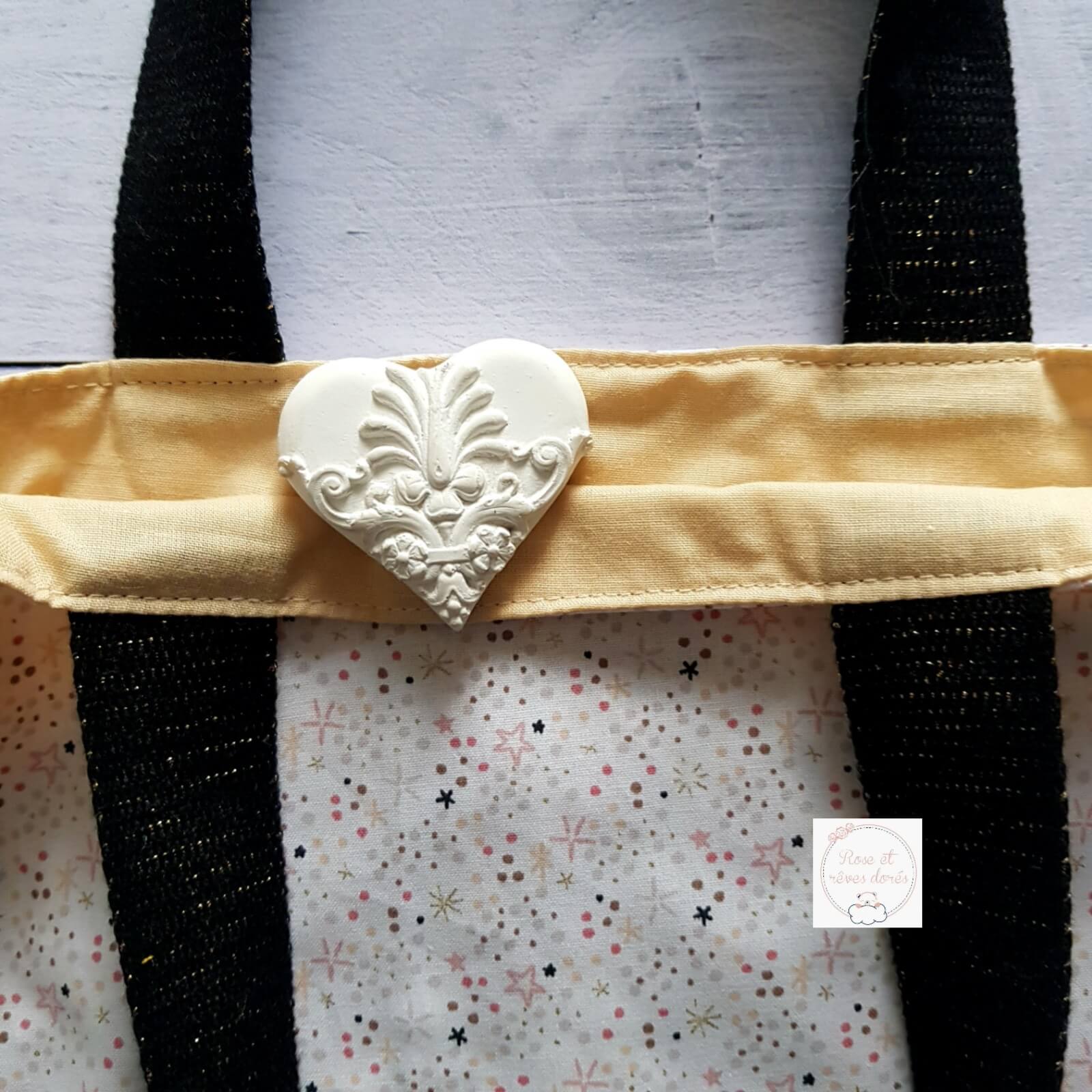 Rose et rêves dorés Sacs divers P’tit tote bag enfant réversible Mille Etoiles sac enfant
