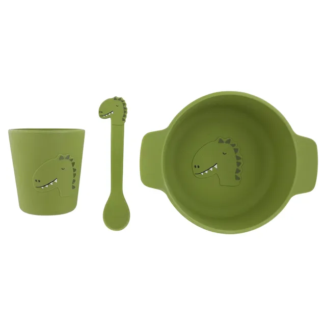 Trixie Baby Sets de repas set repas en silicone Mr. Dino