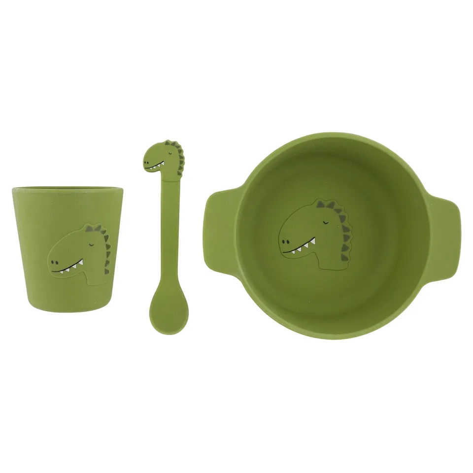 Trixie Baby Sets de repas set repas en silicone Mr. Dino