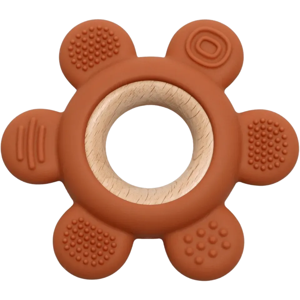 Baby-Crea Anneau de dentition bébé Anneau de Dentition Sensoriel bois silicone