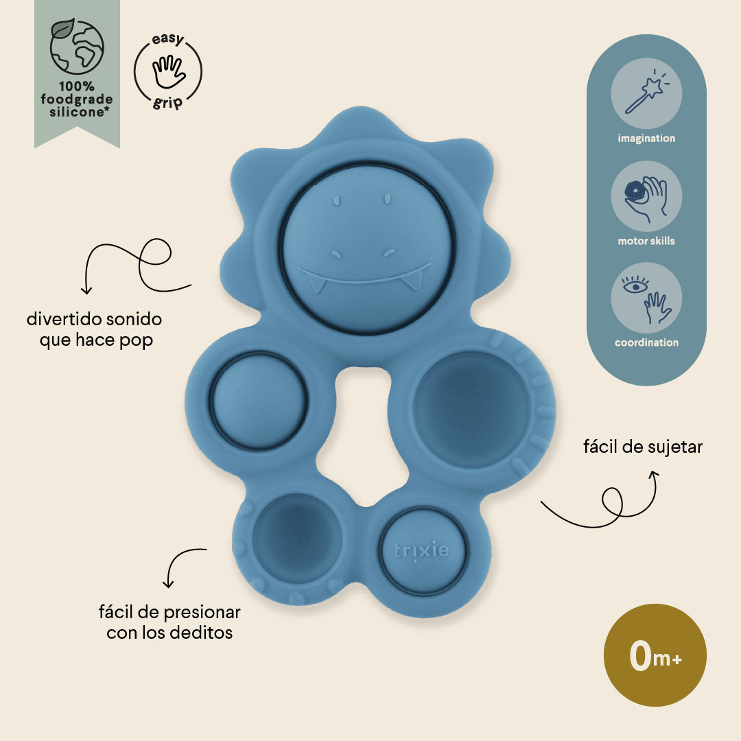 Trixie Baby Jouets sensoriels Mr. Triceratops pop-it en silicone
