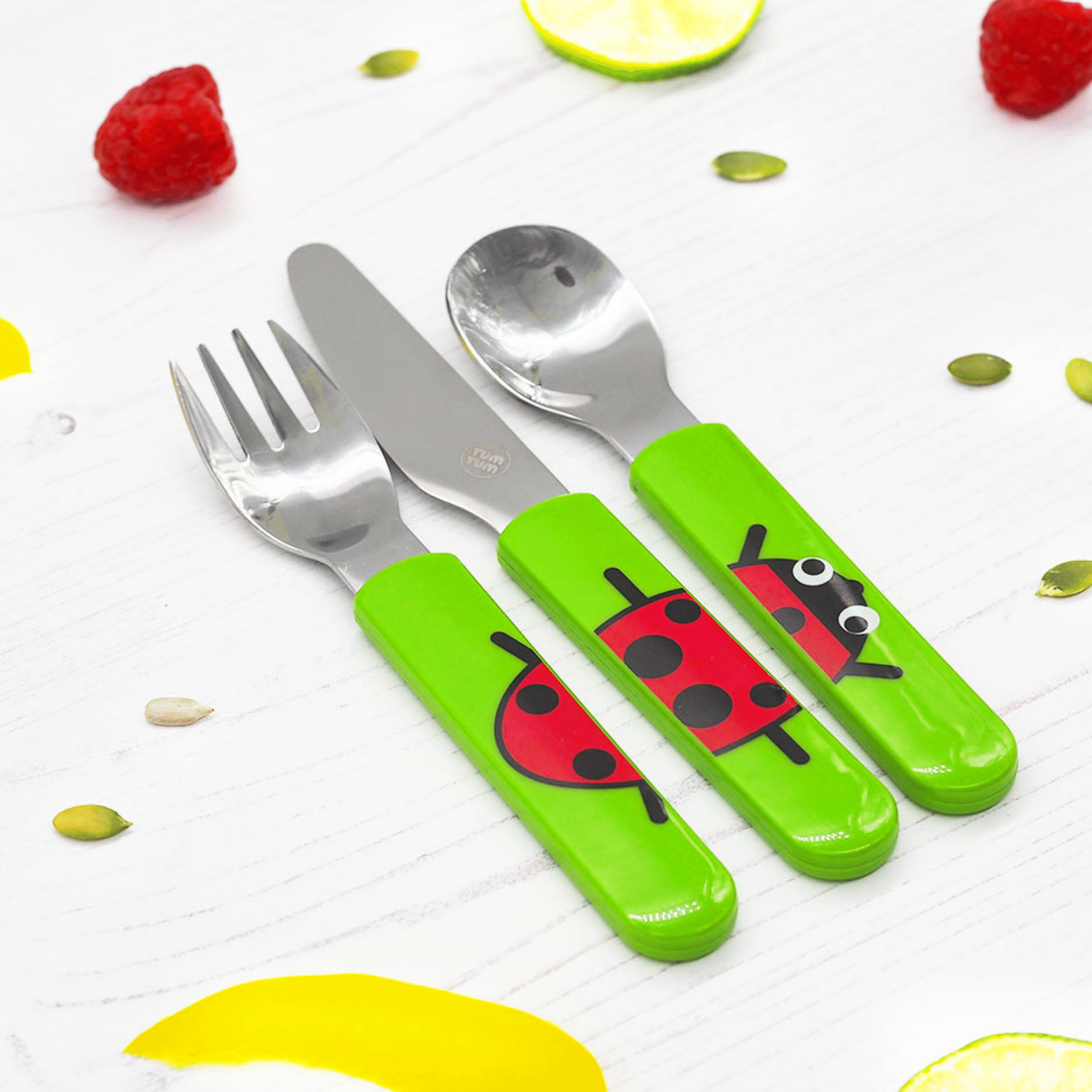Tum Tum Cutlery Lucy Ladybird couverts enfant avec étui