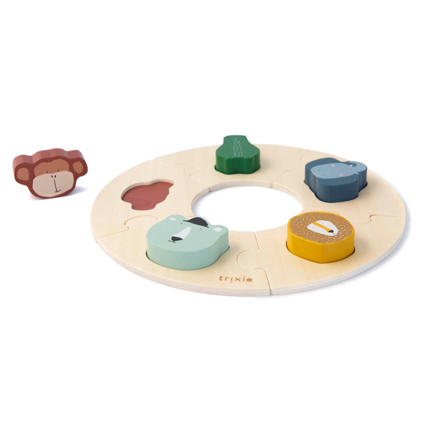 Trixie Baby Jeux, puzzles & livres Puzzle rond en bois puzzle bois