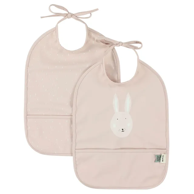 Trixie Baby Bavoirs bavoir 2 pièces Mrs. Rabbit imperméables