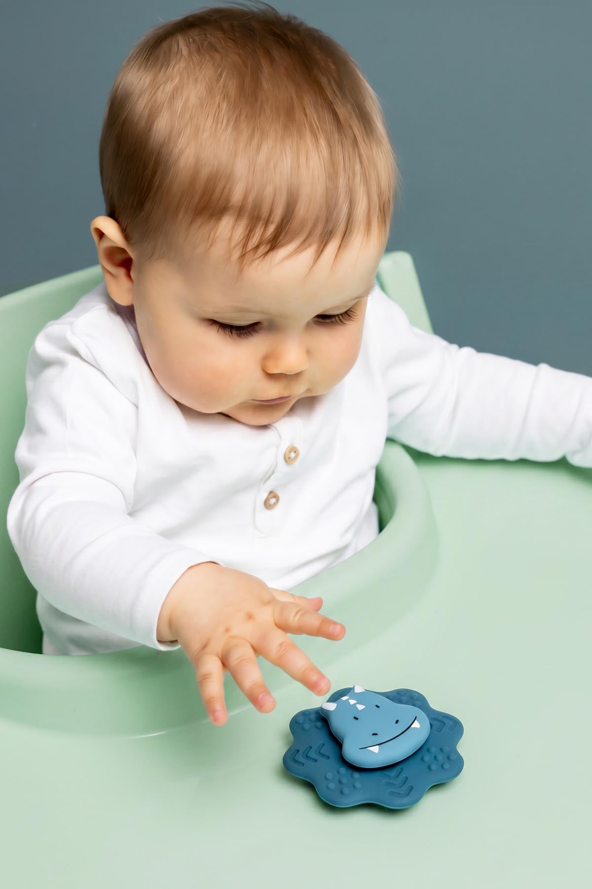 Trixie Baby Jouets sensoriels Spinner à ventouse Mr. Triceratops silicone