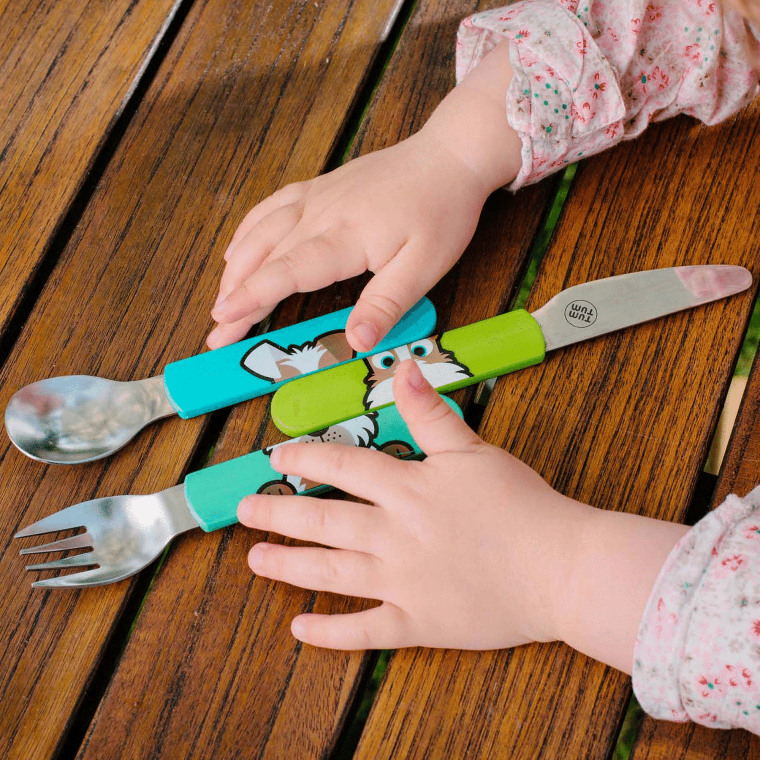 Tum Tum Cutlery Scruff the Dog couverts enfant avec étui