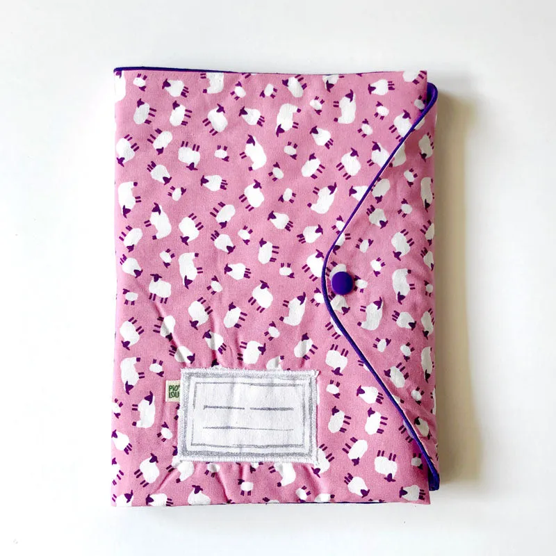 PIOLOU La pochette pour carnet de santé Pochette rose moutons coton