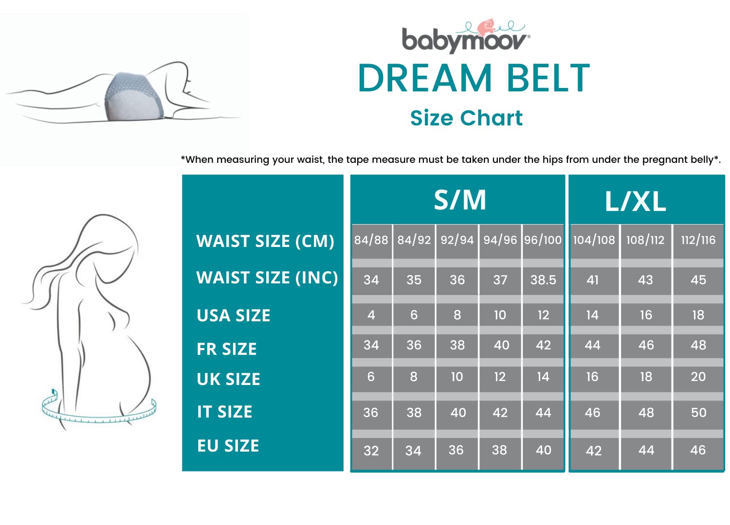 Babymoov Moov & Dream Belt ceinture de grossesse M/XL sommeil