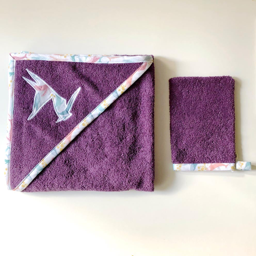 PIOLOU La Cape de bain cape de bain XL violette coton bébé