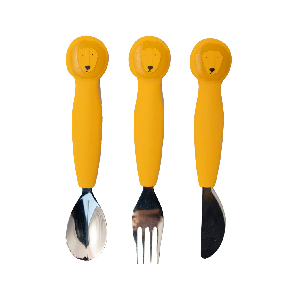 Trixie Baby Couverts Couverts 3 pièces en silicone Mr. Lion