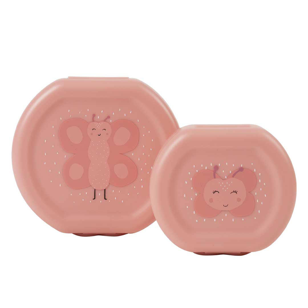 Trixie Baby Boîtes à goûter à clip Mrs. Butterfly, 2 pièces