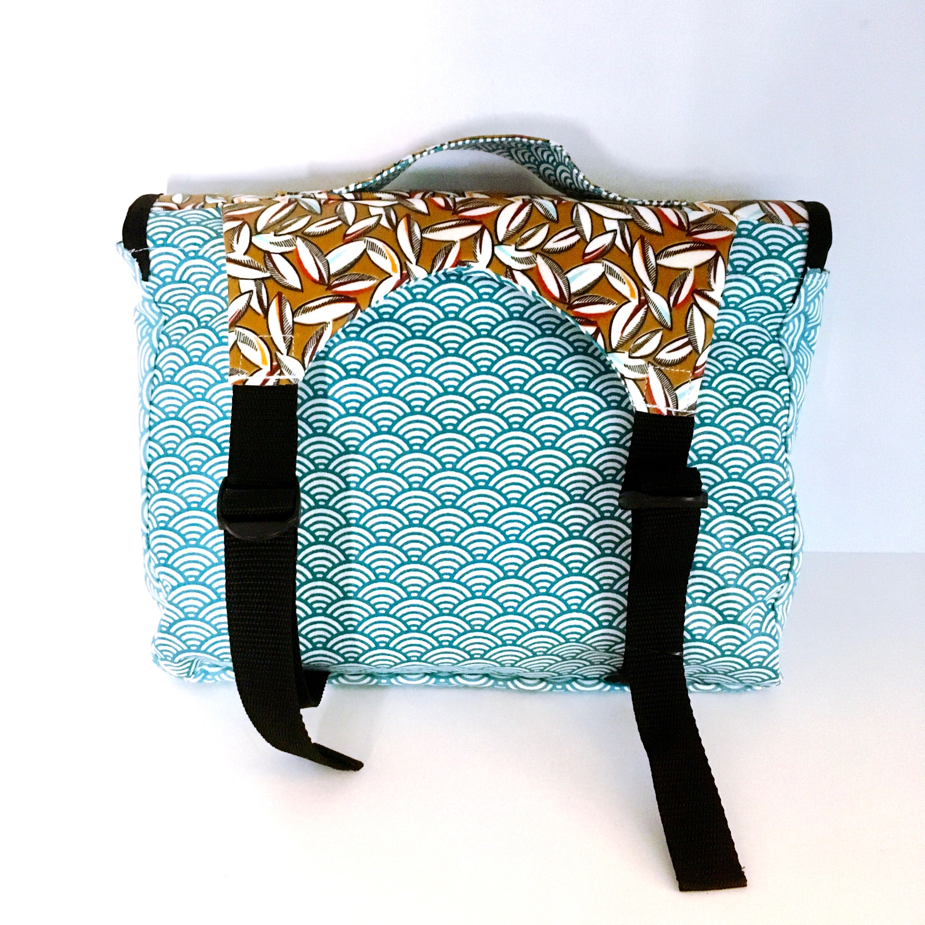 PIOLOU Le Cartable Maternelle cartable léger cabosses marron-bleu