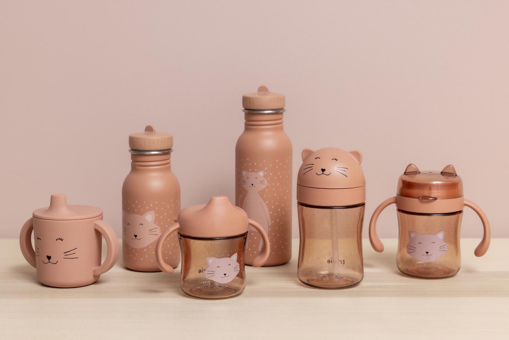 Trixie Baby Tasses et gobelets Gobelet 360° avec poignées Mrs. Cat anti-fuite