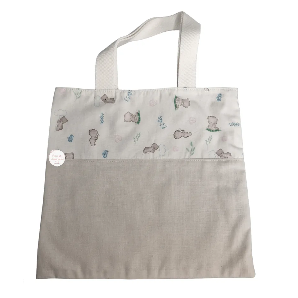 Rose et rêves dorés Sacs divers p’tit tote bag réversible Intemporels orsi roses