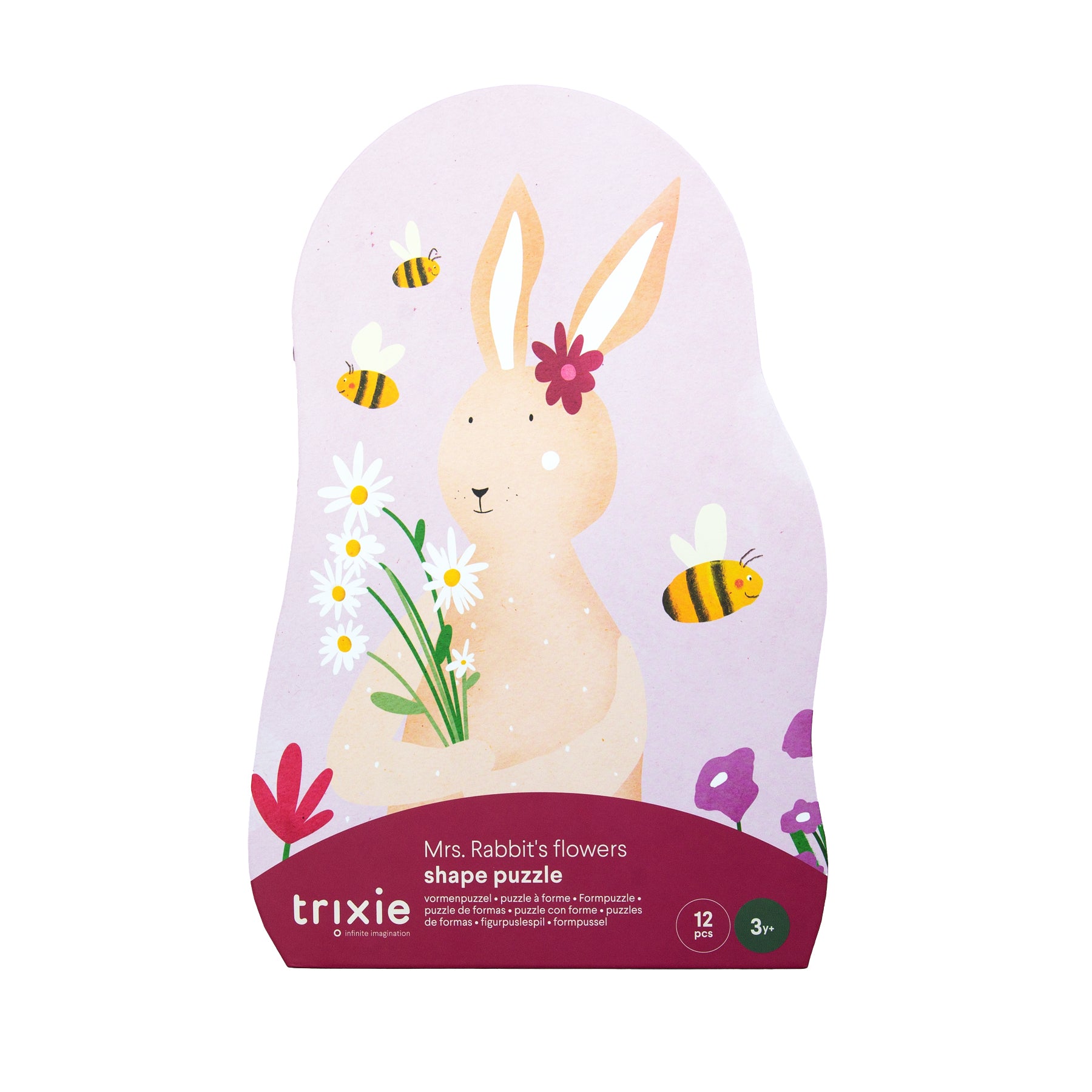 Trixie Baby Jeux, puzzles & livres Puzzle à forme Les fleurs de Mrs. Rabbit 12 pièces