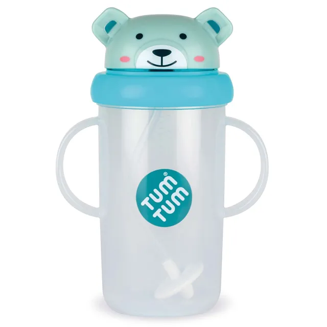 Tum Tum Tall Tippy Up Sippy Cup Boris Bear 300 ml à paille lestée